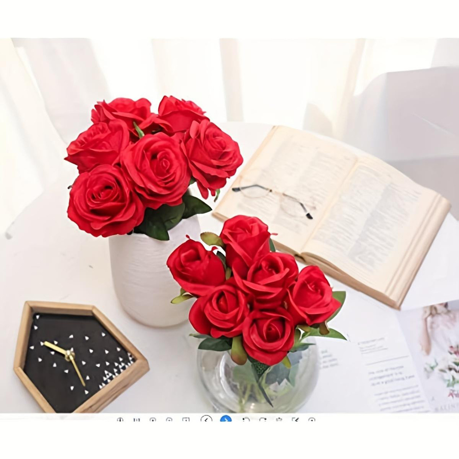 12 Stück Künstliche Rosenstrauß von Garden Supplies My in Silber für Dekorationen - Bild 1