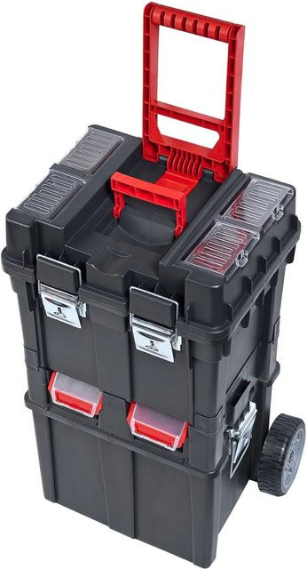 PROREGAL Werkzeugkoffer-Trolley Plus auf Rollen aus Polypropylen Schwarz/Rot H x B x T: 71,2 x 49,5 x 35 cm - Bild 1