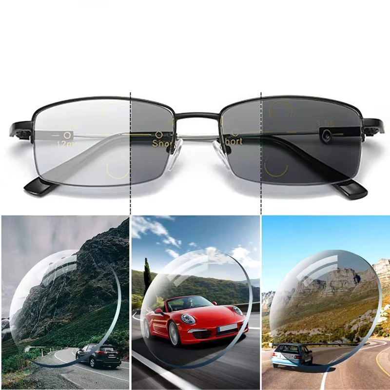 ISENGHUO Lesebrille, Halbrand, Titanium, rectangular, Unisex - Bild 3