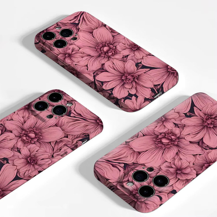 Robuste Magnetische Handyhülle mit Rosa Dahlie Kunstmotiv von Potdemiel für iPhone 17 16 15 14 13 Pro Max Plus in Pink - Bild 3