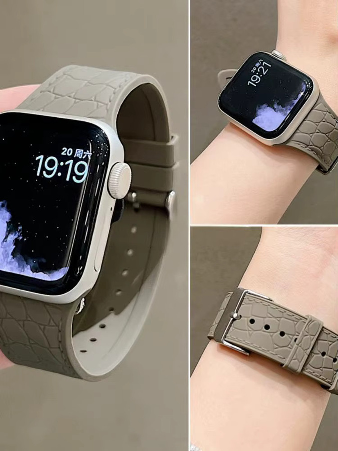 EIMO Uhrenarmband Silikon, Litschi-Muster, Apple Watch - Bild 4