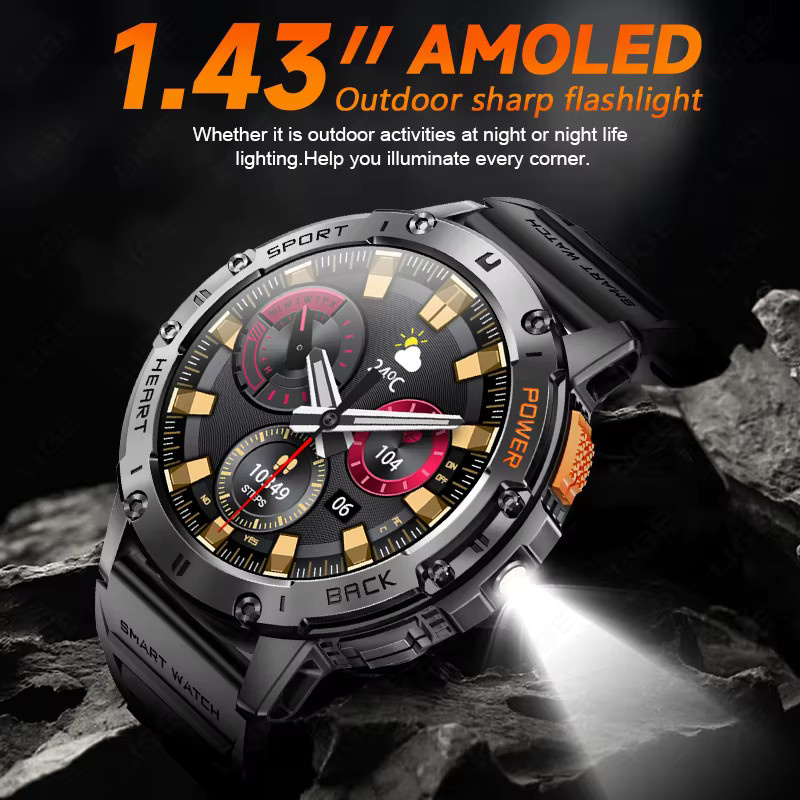 LIGE Smartwatch, Schwarz, Silikon, Herren - Bild 2