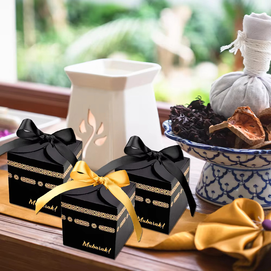 10 Stück elegante Geschenkboxen aus Papier in Schwarz für Schokolade und Süßigkeiten für Hochzeiten und Geburtstage - Bild 5