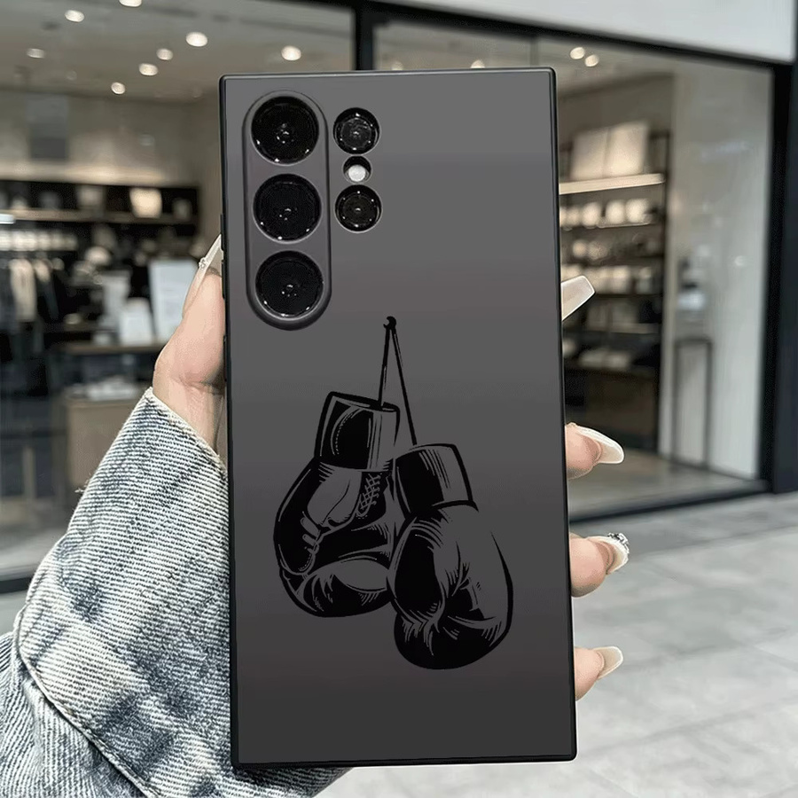 Stoßfeste Samsung Handyhülle mit weicher TPU-Rückseite und Boxhandschuh-Design in Schwarz für Samsung S22 S23 S24 S25 S26 Ultra sowie A16 A35 A55 - Bild 2