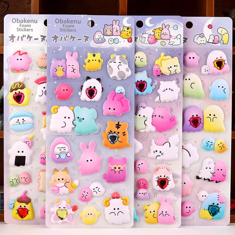 Niedliche Cartoon Geist 3D Puffy Aufkleber für Scrapbooking und DIY Journaling, Mehrfarbig - Bild 3