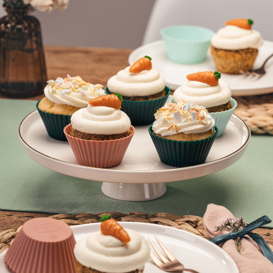 Dr. Oetker Muffinförmchen Vintage Oster Manufaktur, 12-teiliges Silikon-Set, Multicolour - Bild 2