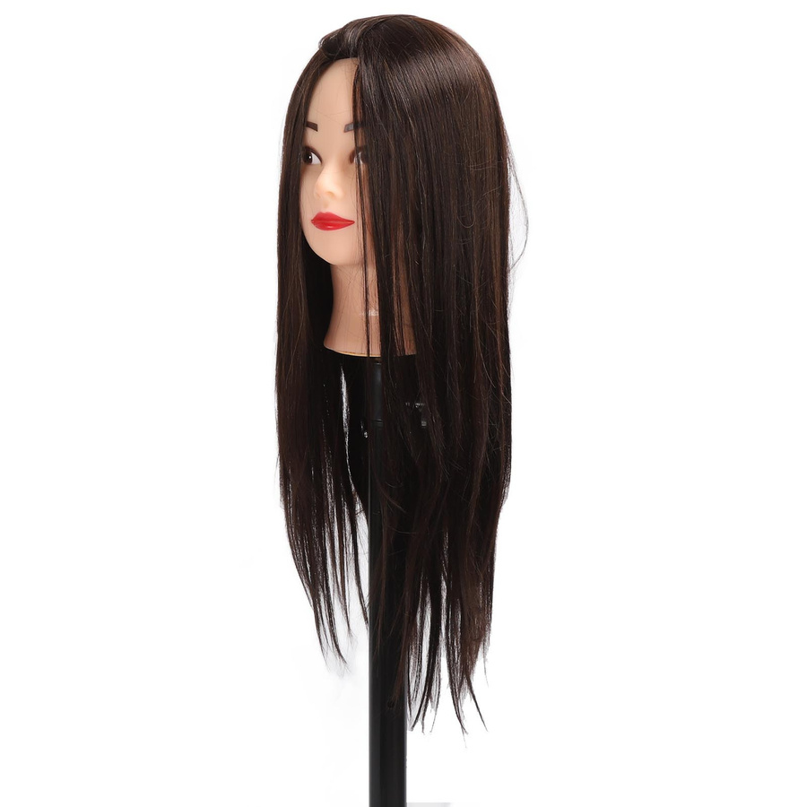 Haarpuppe mit Ständerklemme, Mittelscheitel, Friseur Kosmetologie - Bild 3