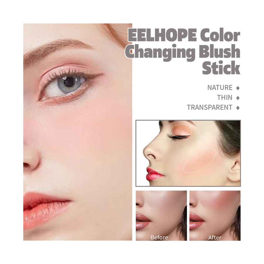 eelhoe Blush-Stick, Lippen- und Wangenfarbe, Transparent, Dewy-Finish, Unisex - Bild 2