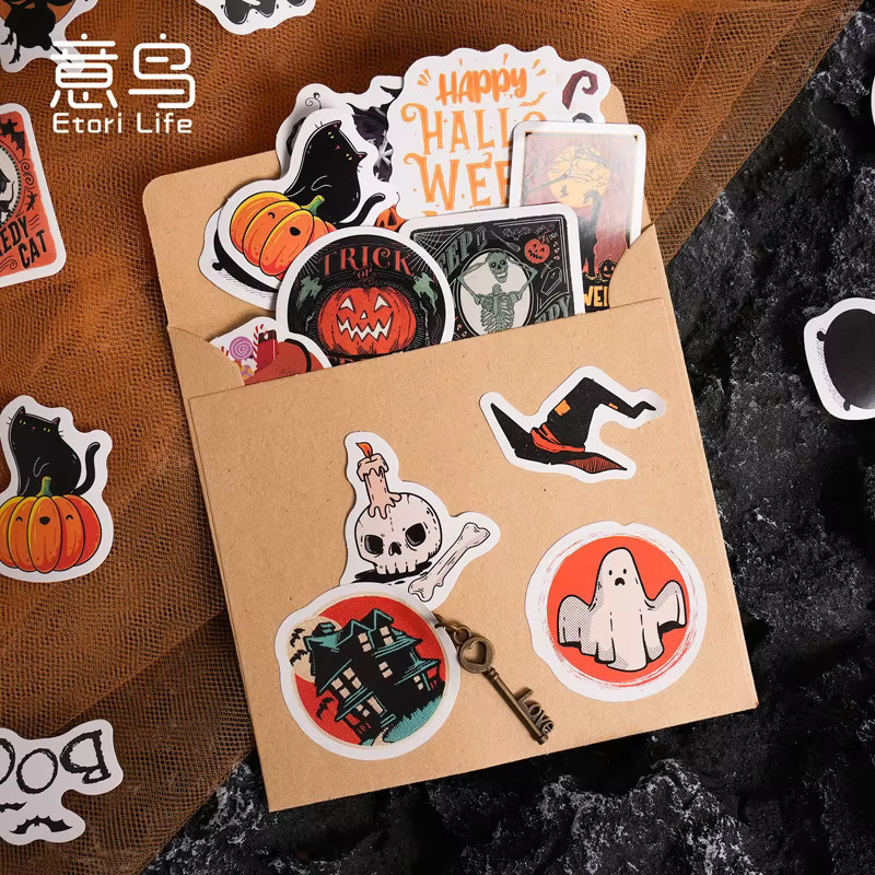 Etori Life Halloween Aufkleber-Set mit 46 Stück in Multicolour als DIY-Dekoration für Tagebuch, Notizbuch und Handy - Bild 4