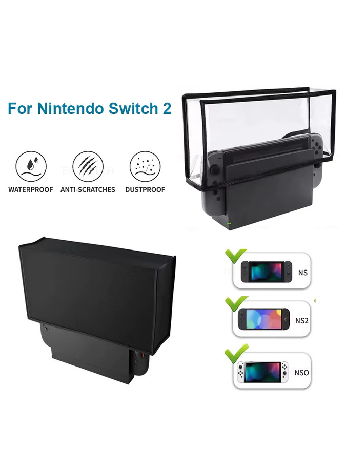 Staubschutzhülle für Nintendo Switch und Nintendo Switch OLED Konsole Dock in Schwarz - Bild 4