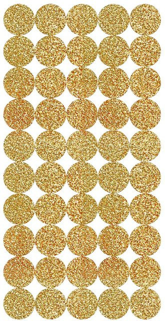 Rico Design Paper Poetry Sticker Kreise Glitter gold, 4 Blatt, Durchmesser: 10 mm - Bild 1