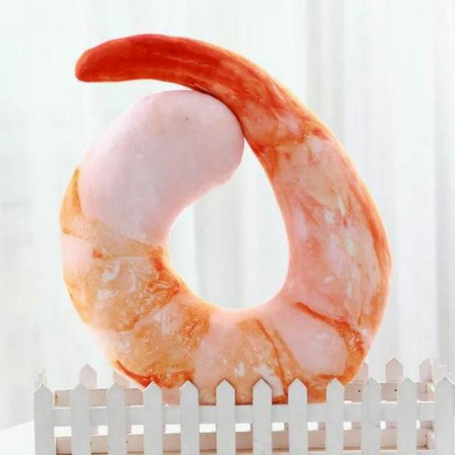 Yiran Health & Beauty Garnelen Plüschtier, U-förmiges Nackenkissen, 40cm - Bild 1