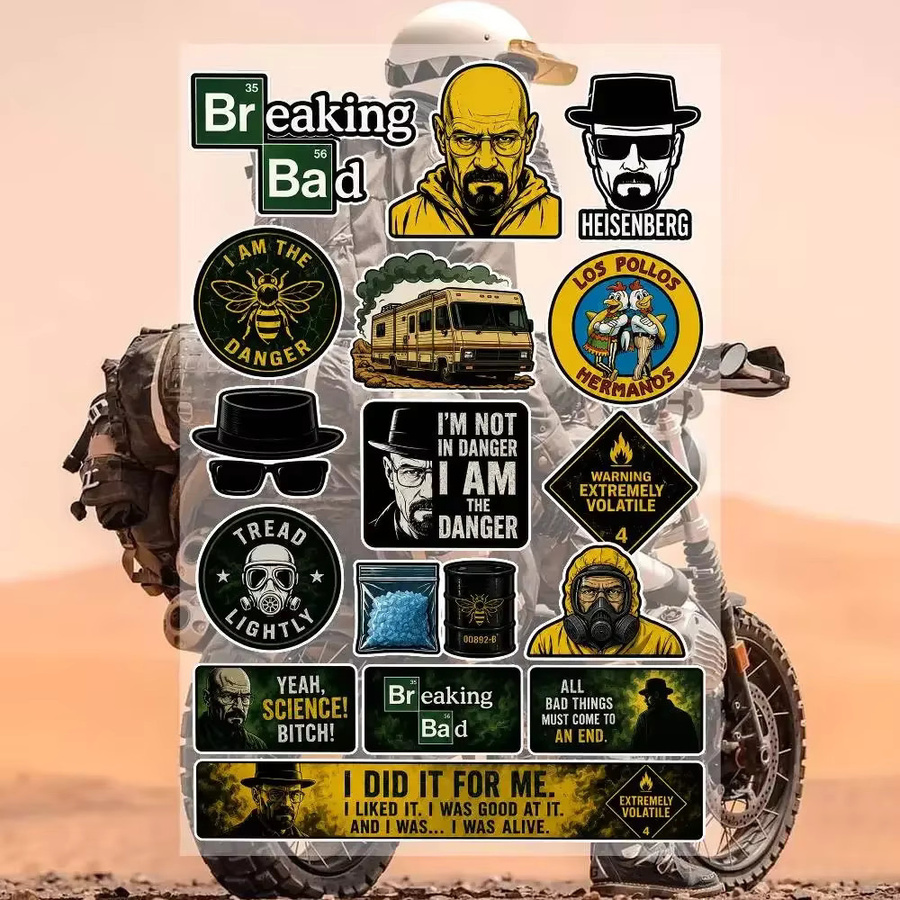B-Breaking B-Bad Ästhetische Graffiti-Aufkleber aus wasserfestem PVC in Multicolour für Motorrad, Skateboard, Auto und Helm, B/H: 20 x 30 cm - Bild 2