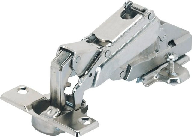 Hettich Weitwinkelscharnier mit Mittelwandanschlag 15 mm - 23 mm, Clip-On, verdeckter Topf, silber vernickelt - Bild 1
