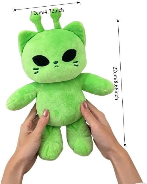 Yiran toy Alien-Katzen-Stofftier, Plüschtier, Grün, 30cm - Bild 1