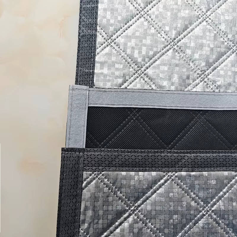 zxqwan Thermische Baumwollvorhänge für Winter, Wind- und Kältebeständige Vorhänge mit Doppelreißverschluss und selbstklebender Befestigung, blickdicht, Breite: 160 cm, Höhe: 160 cm - Bild 5