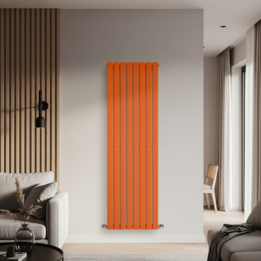 Einlagiger Design-Heizkörper Vertikal von Delta in Sunset Orange, Höhe: 178 cm, Breite: 56 cm - Bild 1