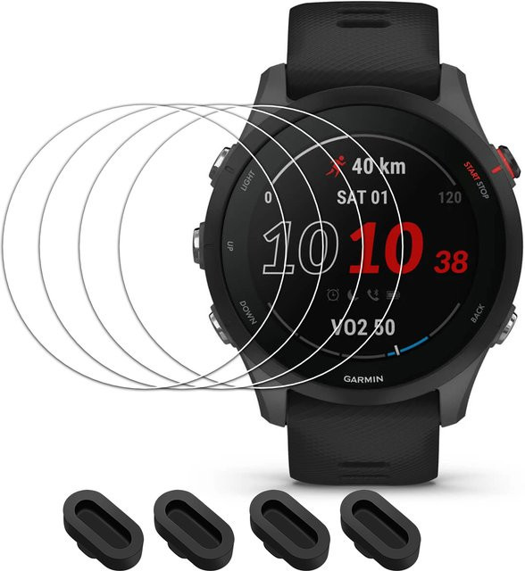 IEOVIEE Displayschutzfolie aus 9H gehärtetem Glas für Garmin Forerunner 255, transparent - Bild 1