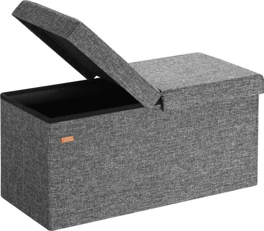Casaria Sitzbank mit Stauraum in Grau, faltbar, B/T/H: 80 x 40 x 40 cm - Bild 2