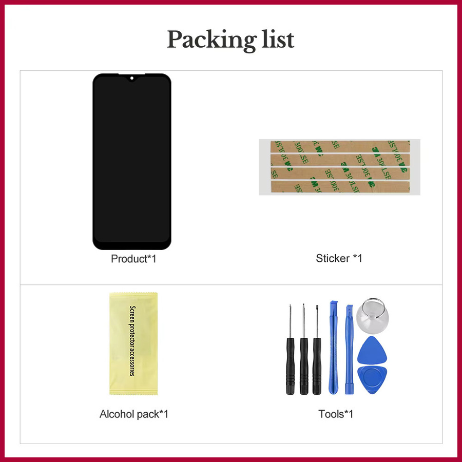 LG K41S LCD Display Touchscreen Digitizer Montage mit Rahmen in Schwarz, 6,55 Zoll, Ersatzteil LMK410EMW - Bild 5