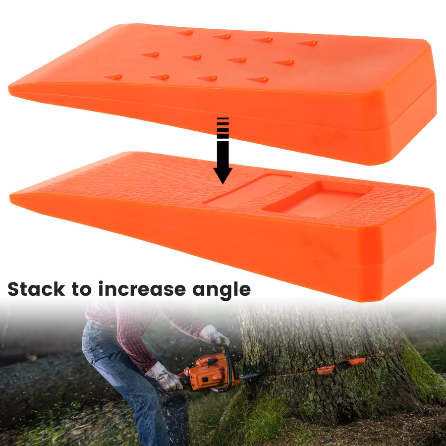 Toorise Fällkeile aus Kunststoff in Orange, 3er-Set für Kettensägen und Baumpflege - Bild 4