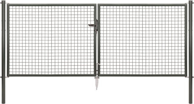 Alberts Wellengitter-Doppeltor für Maschendrahtzäune in Anthrazit, B/H: 300 x 125 cm - Bild 1