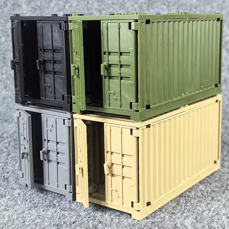 Decool Militärszenen-Container Waffenaufbewahrungsbox Bausteine Set mit Armeesoldaten Figuren in Grau und Multicolour für MOC WW2 Spielzeug - Bild 3