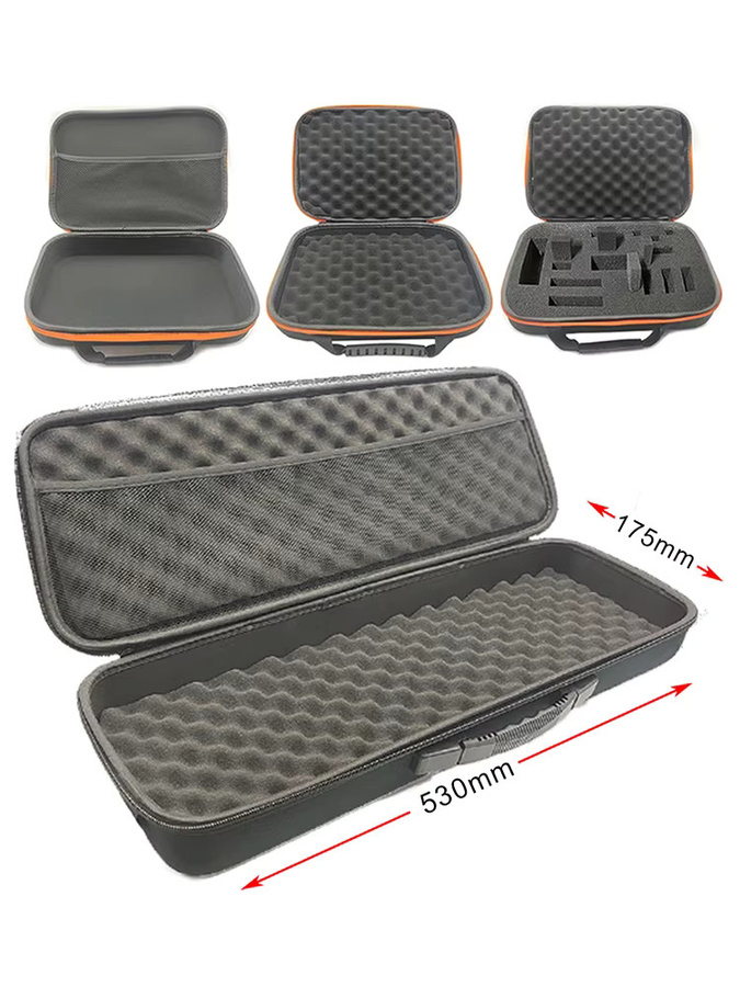Stoßfeste DIY Hard Carry Case Aufbewahrungstasche mit Schaumstoff und Reißverschluss in Schwarz - Bild 7