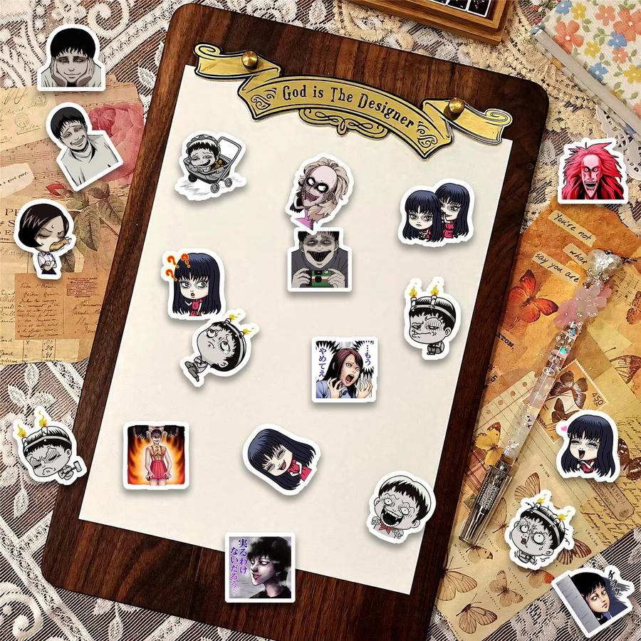 125 Stück Tomie Junji Ito Aufkleber im Horror Anime Stil, bunte Sticker für Laptop, Scrapbook und DIY-Projekte - Bild 5