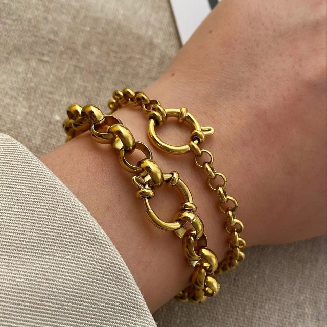 CARLIDANA Schmuck-Set, Armbänder, Kette, vergoldet, Unisex - Bild 1