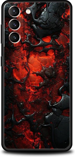 Handyhülle mit Wellenkunst Design in Schwarz und Rot für Samsung Galaxy S26 S25 S24 S23 S22 S21 FE Ultra Plus 5G aus weichem TPU - Bild 1