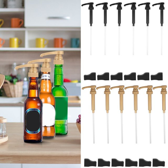 Willstar Sirup Pumpen Dispenser Ersatz Set 6er Pack Gold für Kaffee und Gewürzflaschen - Bild 1