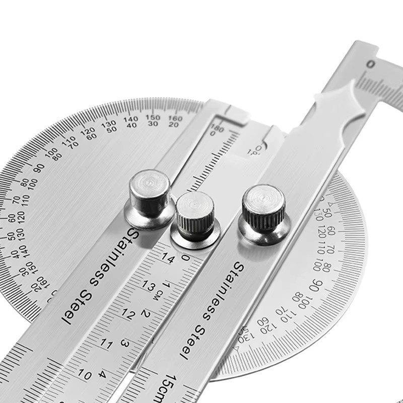 180-Grad-Winkelmesser aus Edelstahl in Silber als Goniometer und Winkelfinder - Bild 5