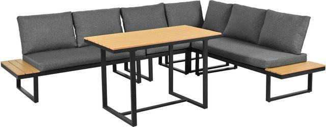 okwish Garten-Essgruppe mit verstellbarer Neigefunktion der Tischplatte in Grau - Bild 1