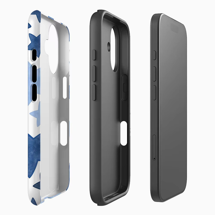 Potdemiel Handyhülle Blue Starry für iPhone 17 16 15 14 13 12 Pro Max Plus mit doppelschichtiger Rückseite in Blau - Bild 2