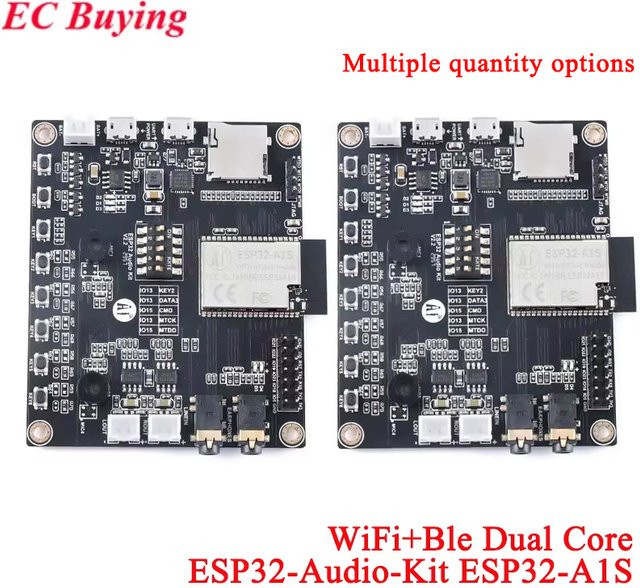 ESP32-Audio-Kit Entwicklungsboard mit Dual-Core ESP32-A1S, 8M PSRAM, 64MB PSRAM und WiFi, Schwarz - Bild 1