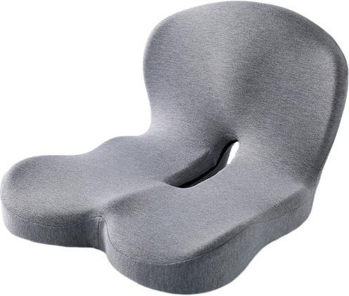 Ergonomisches Memory Foam Sitzkissen mit Rückenlehne und Lendenwirbelstütze in Lichtgrau - Bild 1