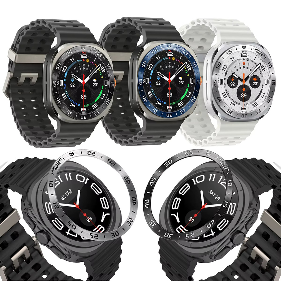 CAOWTAN Lünettenring Edelstahl, Silber, Samsung Galaxy Watch Ultra - Bild 3