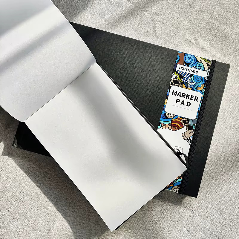 Potentate Skizzenbuch für Marker und Farbstifte, A4, Schwarz, 72 Seiten, 120 g/m2, undurchlässig und fusselfrei - Bild 2