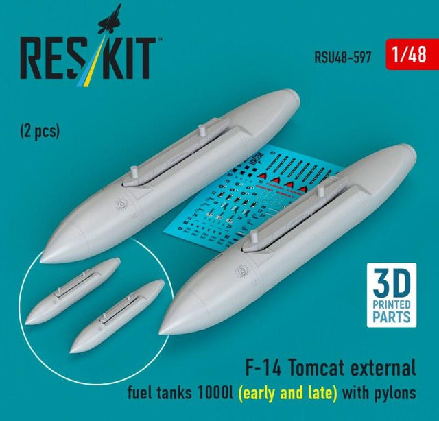 ResKit Models F-14 Tomcat external fuel tanks 1000l with pylons, 2-teiliges Set - Bild 1