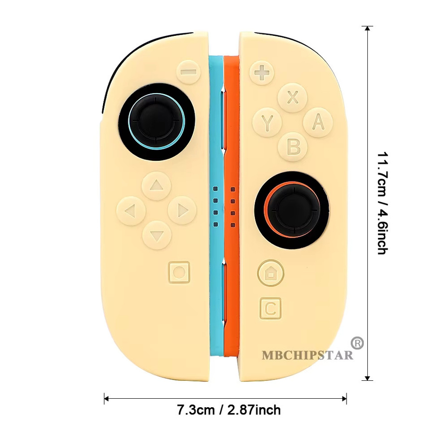 MBCHIPSTAR Game Protection Case Cover und Thumb-Stick Grip Caps für Nintendo Switch 2 Joycon in Schwarz und Multicolour - Bild 3