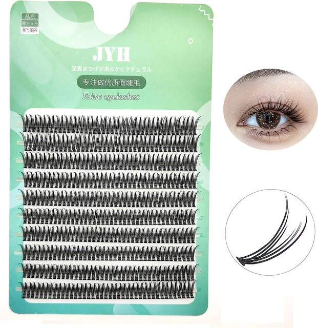 JINYANHUA Cluster Wimpern, 8-14mm, Schwarz, Unisex - Bild 1