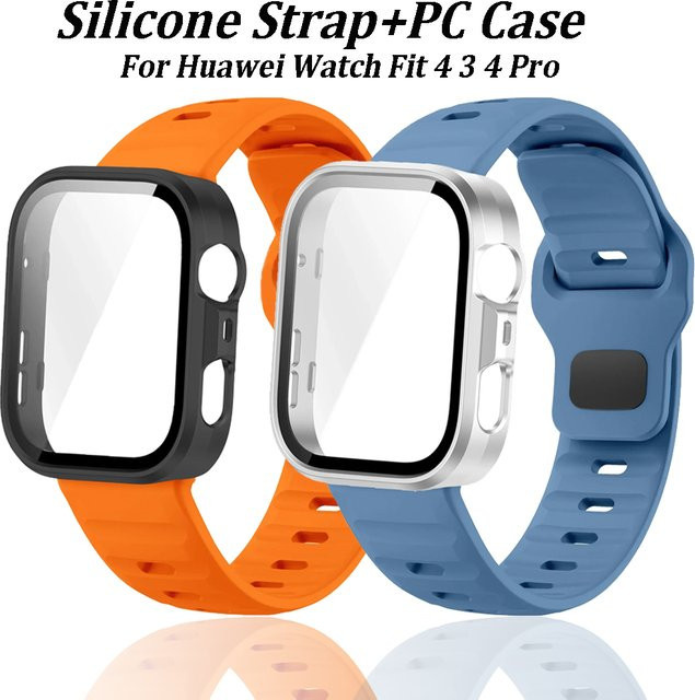 Huawei Uhrenarmband und Schutzhülle, Silikon, Roségold, Unisex - Bild 1
