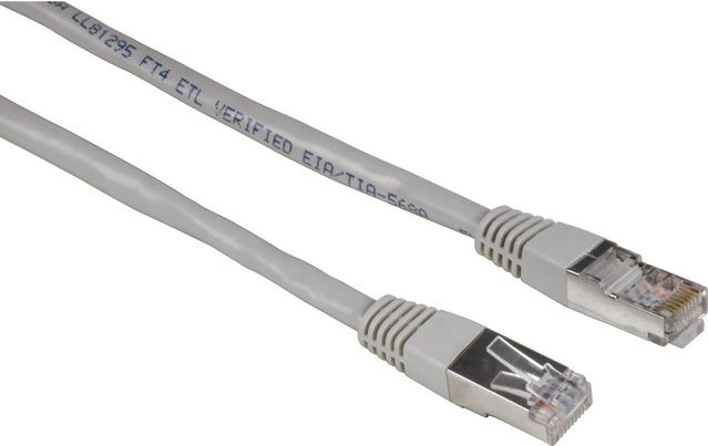 Hama CAT-5e Netzwerkkabel STP Ethernet/LAN in Grau, Länge: 5,00 m - Bild 1
