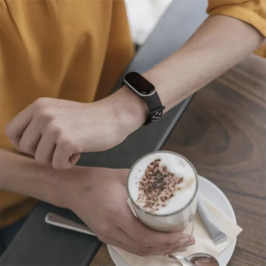 Xiaomi Uhrenarmband Silikon, Schwarz, Mi Band 7 6 5 4 3 NFC - Bild 5