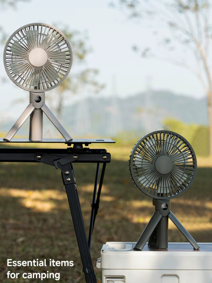XIAOTREE Tragbarer Handventilator in Grün mit LED-Digitalanzeige, 180 Grad verstellbar und wiederaufladbar mit 4 Geschwindigkeitsstufen - Bild 7