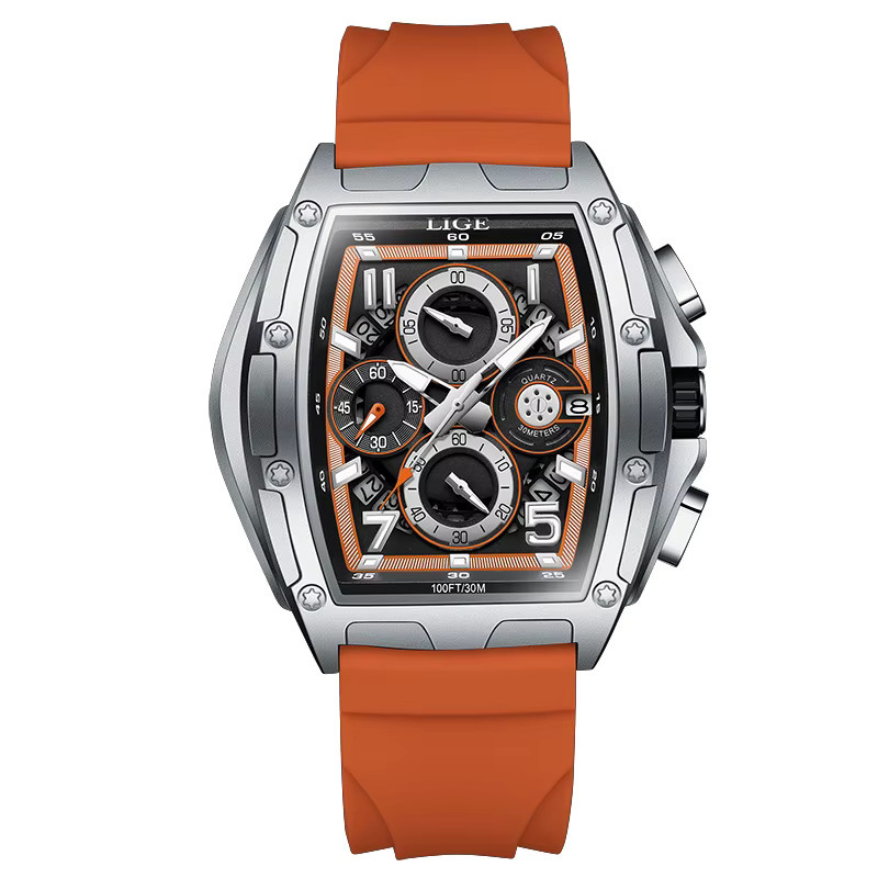 LIGE Armbanduhr Quarz, Silikon, Schwarz, Herren - Bild 6