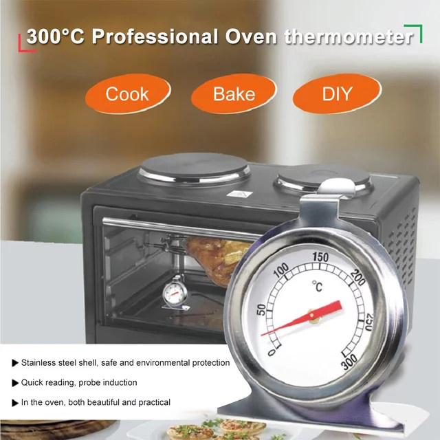 Aideepen Edelstahl Ofenthermometer in Silber für Backen und BBQ bis 300 °C - Bild 1