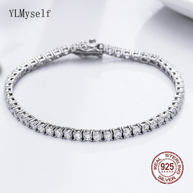 YLMyself Tennis-Armband, 925 Silber, Zirkonia, Unisex - Bild 1