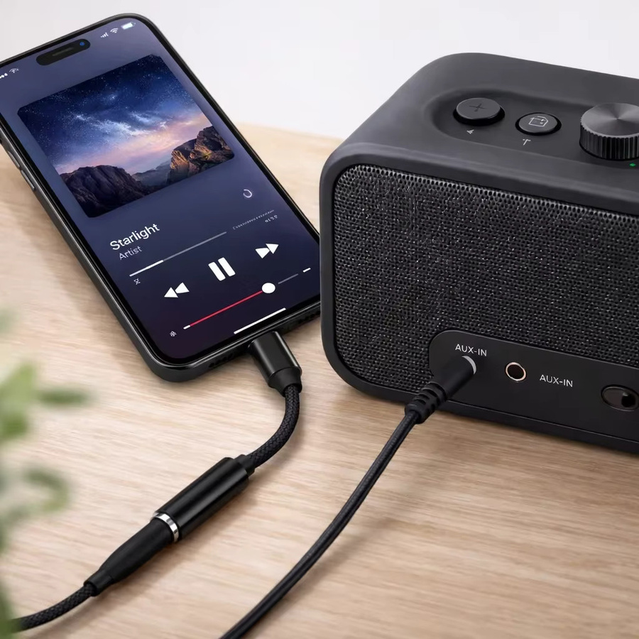 Parallel World USB-C auf 3,5 mm Audio-Adapter mit DAC HiFi Kopfhöreranschluss, Typ-C zu Aux Konverter in Schwarz - Bild 3